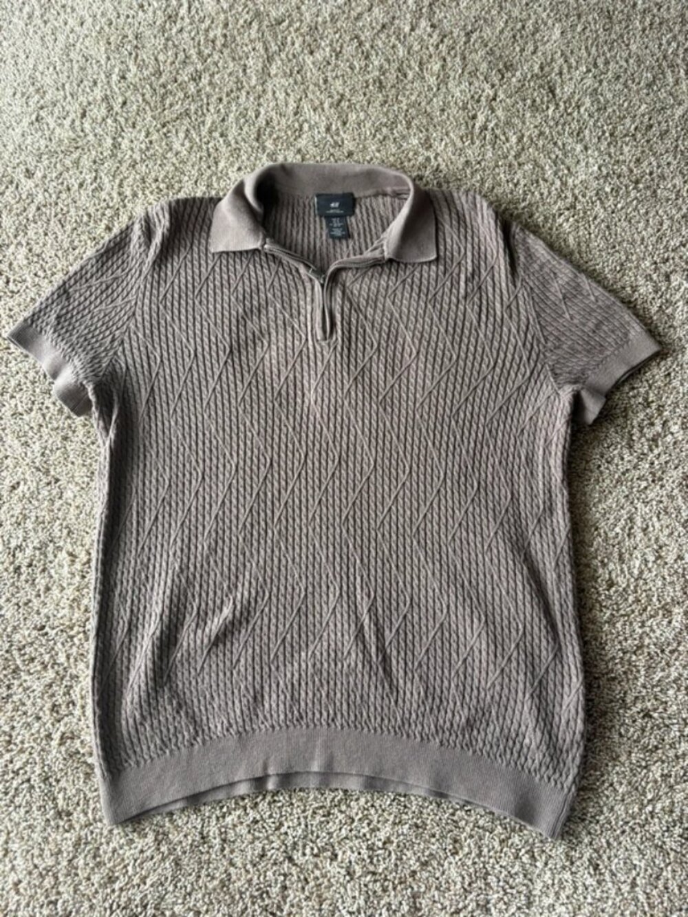 Quarter zip up knitted shirt
